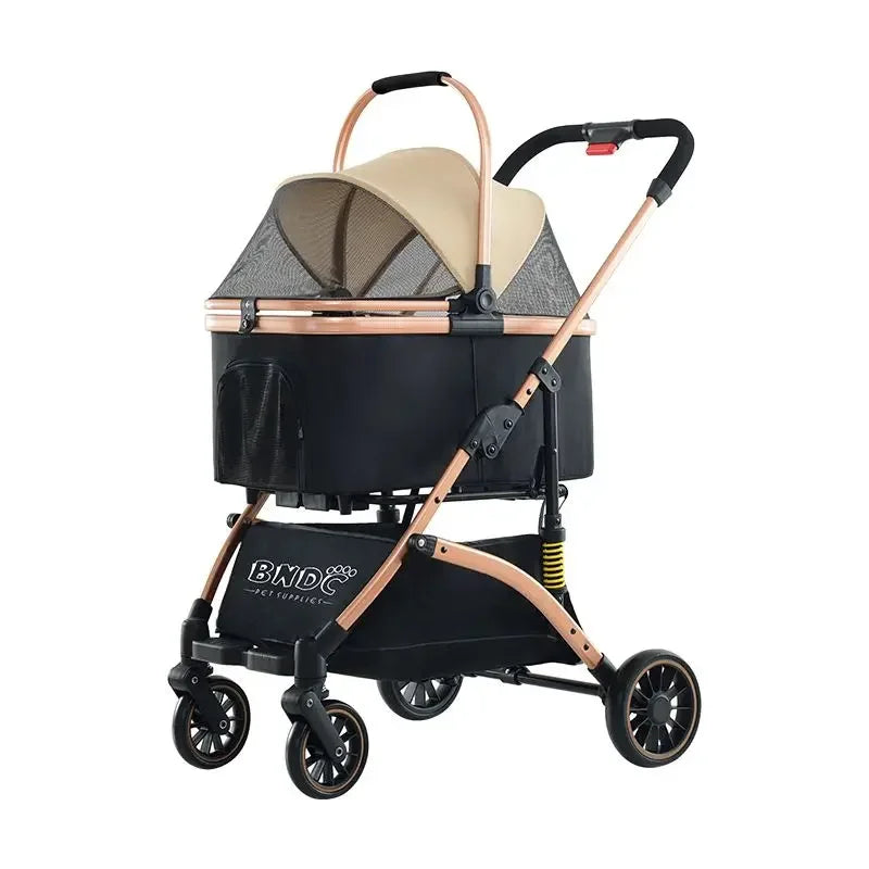 Detachable Basket Pet Stroller Large Space and Comfortable Dog Stroller Easy Folding Pet Stroller Portable Pet Handbag