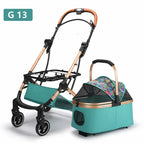Portable Multifunctional Pet Stroller Detached Vehicle Mounted Pet Cage Lightweight and Foldable Pet Stroller Dogs Buggy