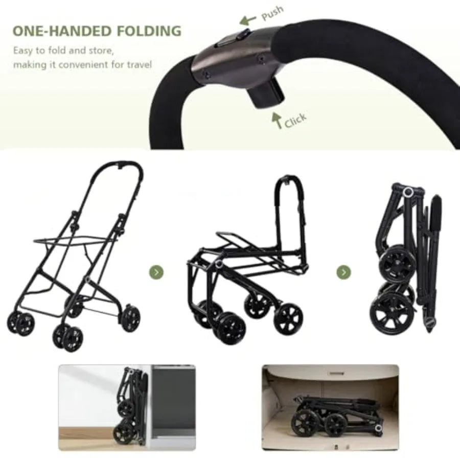 Double Dog Stroller with Detachable Carriers, Foldable 4-Wheel Pet Stroller for Small Medium Dogs Cats Rabbits, 2-Tier Travel C