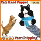 Cat & Dog Wrestling Hand Puppet Glove Toy — Padded Interactive Play Puppet