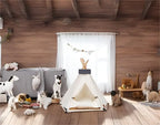 Portable Pet Teepee Bed with Thick Cushion (Up to 15lbs)