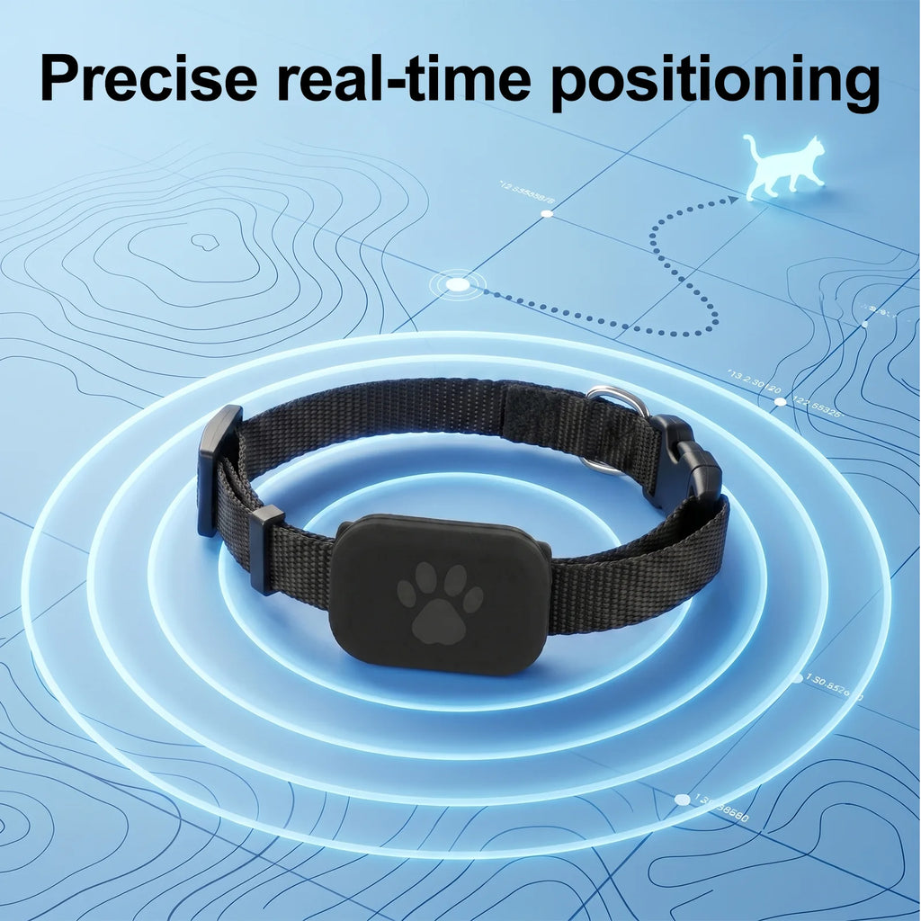 Apple Find Compatible Waterproof GPS Collar Tracker - Real-Time Tracking Anti-Loss Global Locator for Dogs & Cats