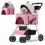 Pet Outdoor Travel, Pink, 3 in 1 Foldable, Detachable Carrier, Push Button Entry