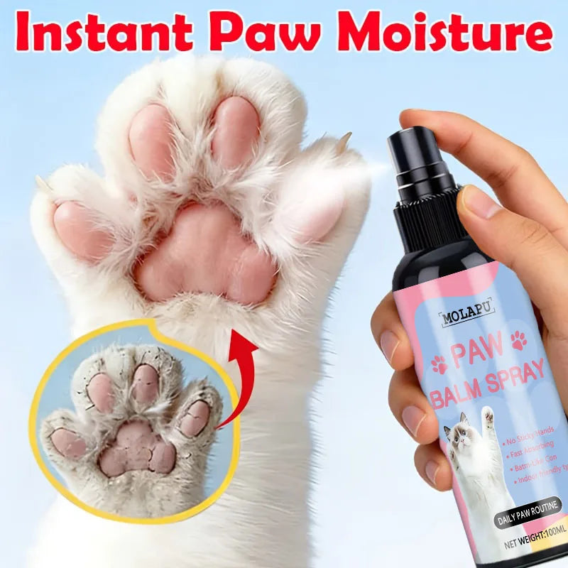 Instant Spray Paw Moisturizing Spray |   Plant-Based Moisturizer Suitable for the Dry and Rough Soles of Cats and Dogs' Paws, Helps Reduce Cracks and Dry Appearance, Spray-On, Pollution-Free Daily Care, Quickly Absorbed, Quic