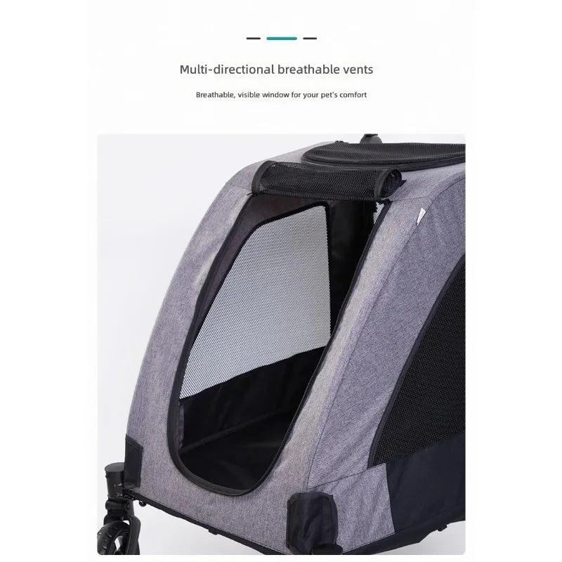 Pet Stroller for Multiple Pets, Lightweight Foldable Cat and Dog Carrier, Portable Pet Travel Stroller, Durable and Easy to Use