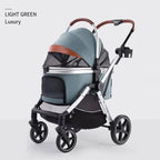 2026 New One Click Automatic Folding Pet Cart Large Space Dog Cat Stroller Outdoor Travel Shopping Mall Pet Carrier