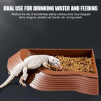 Yellow Edge Turtle Bath Basin Half Water Reptile Turtle Bath Basin Water Food Dual-Use Crawling Pet Breeding Box Landscaping