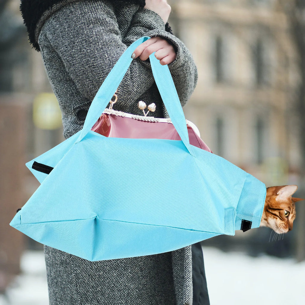 Breathable Portable Pet Handbag Green Oxford Fabric Large Outdoor Travel Carrier Cat Dog Shoulder Bag Pet Handbag