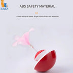 Feather Tumbler Cat Toy with Bell — Self-Righting Wobble Entertainment for Kittens