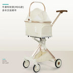 Lightweight White High View Pet Stroller One-click Foldable Cart for Small Medium Dogs Cats Outdoor Travel Pet Supplies Hot Sale