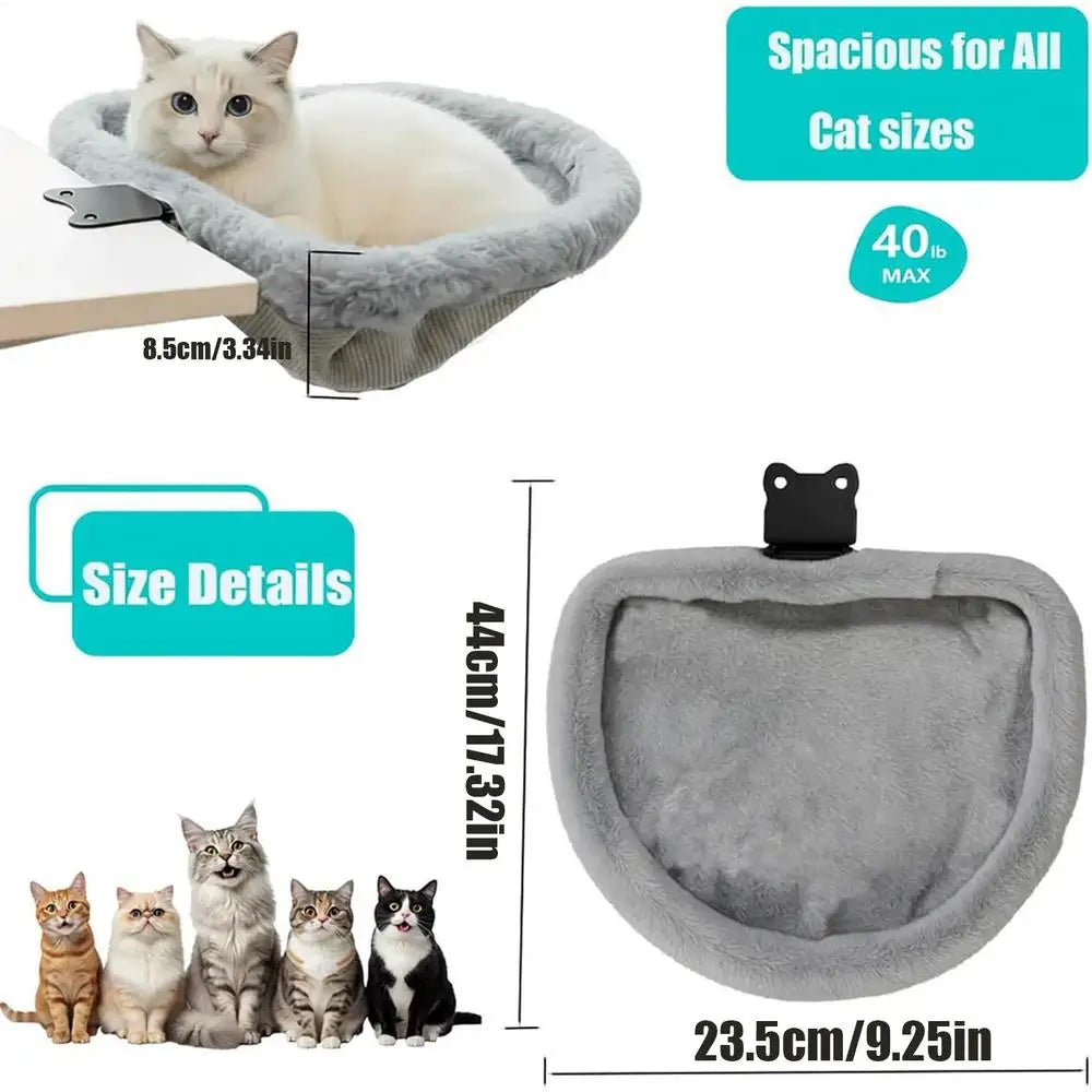 Foldable Cat Desk Bed & Hammock Perch for Home Offices