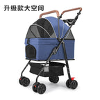 Upgraded Pet Stroller for Cats Dogs Compact Lightweight Foldable Teddy Bear for Outdoor Activities Detachable for Dog Walking