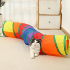 Foldable Cat Tunnel Toy — S, T & Y-Shaped Crinkle Barrel Drill Tunnel for Indoor Cats