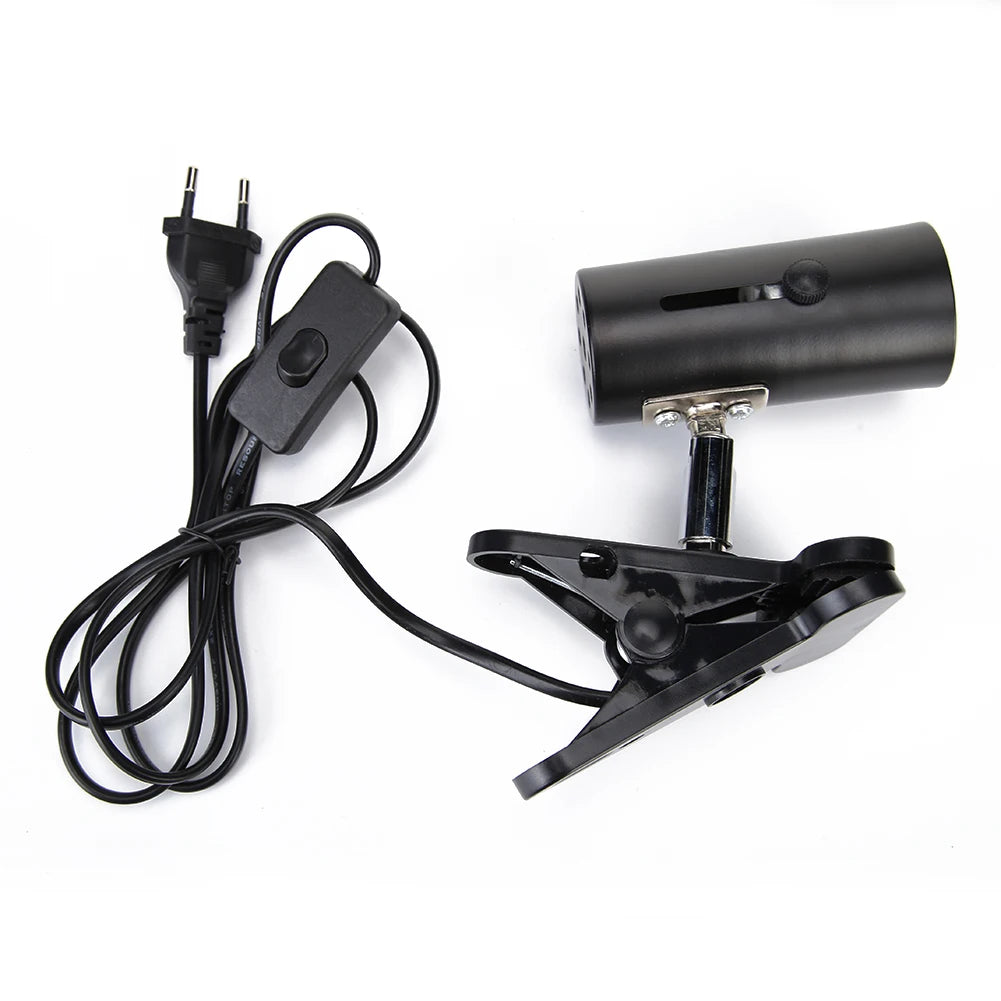 E27 Pet Light Holder UVA UVB Turtle Heating Lamp Bases Set High Temperature Resistance Rotary Clip-on Bulb Lighting