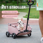 Dog Stroller 4 Wheels Folding Dog Cart Pet Stroller for Travelling Shopping Walking Playing for Small Dogs Cats Handcart