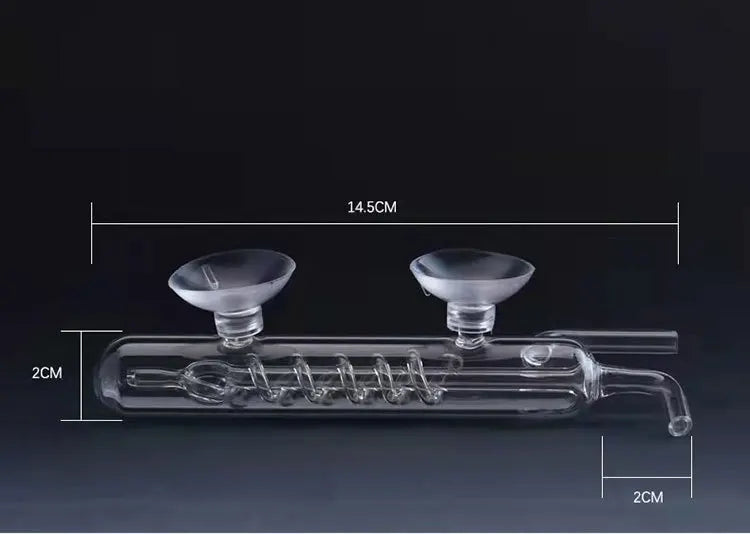 Glass CO2 Bubble Counter & Diffuser (Spiral Design, Aquarium Carbon Dioxide Recorder)