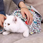 Cat Grooming Safety Wrap Blanket — Anti-Scratch Self-Adhesive Cat Bag for Nail Trimming & Bathing