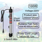 Aquarium Submersible Heater Fish Tank Water Heating Rod Constant Thermostat Temperature Control 220V 25W/50W/100W/200W/300W