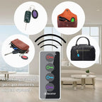Wireless Locator Set with 80dB Alarm & Flashlight - 131ft Range, 1 Transmitter & 4 Receivers for Keys, Pets & Items