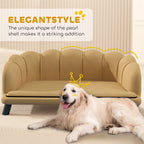 Pearl Design Pet Sofa with Solid Wood Legs (Coffee)