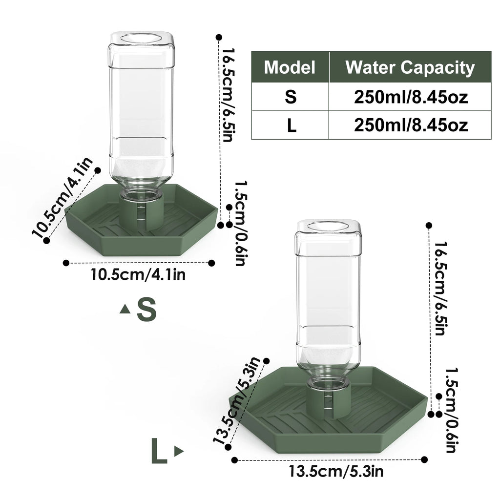 Reptile Water Dispenser-Bearded Dragon Water Bowl - Small Water Dish for Tortoise - Bowls for Reptiles & Amphibians (S)