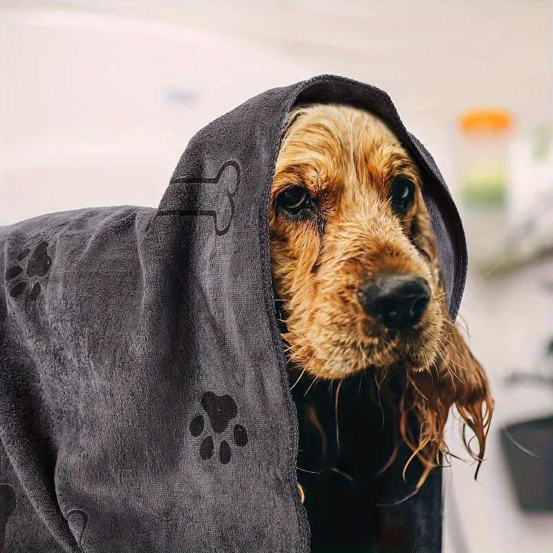1/3pcs Quick-Dry Superabsorbent Microfiber Dog Towel- Fast-Drying,Soft & Durable with Paw Print & Bone Pattern for All Dog Sizes