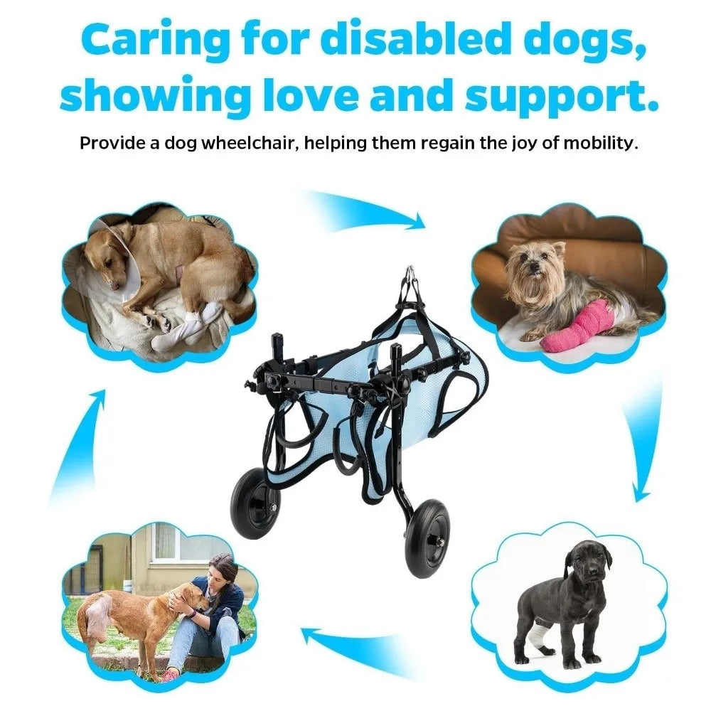 Adjustable Dog Wheelchair Breathable Comfortable Dog Mobility Scooter Hind Leg Support Rehabilitation Walking Assistant