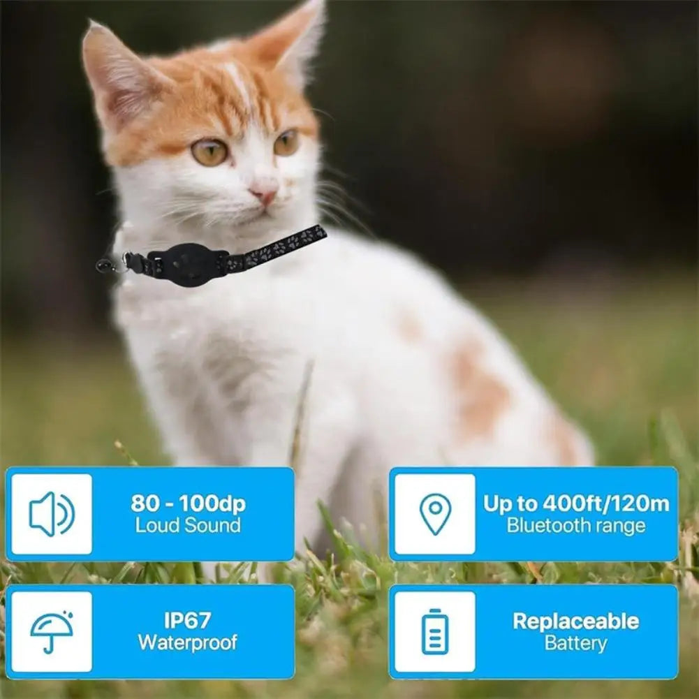 Reflective Waterproof GPS Pet Collar Tracker - Dual iOS & Android Real-Time Locator with Necklace Style