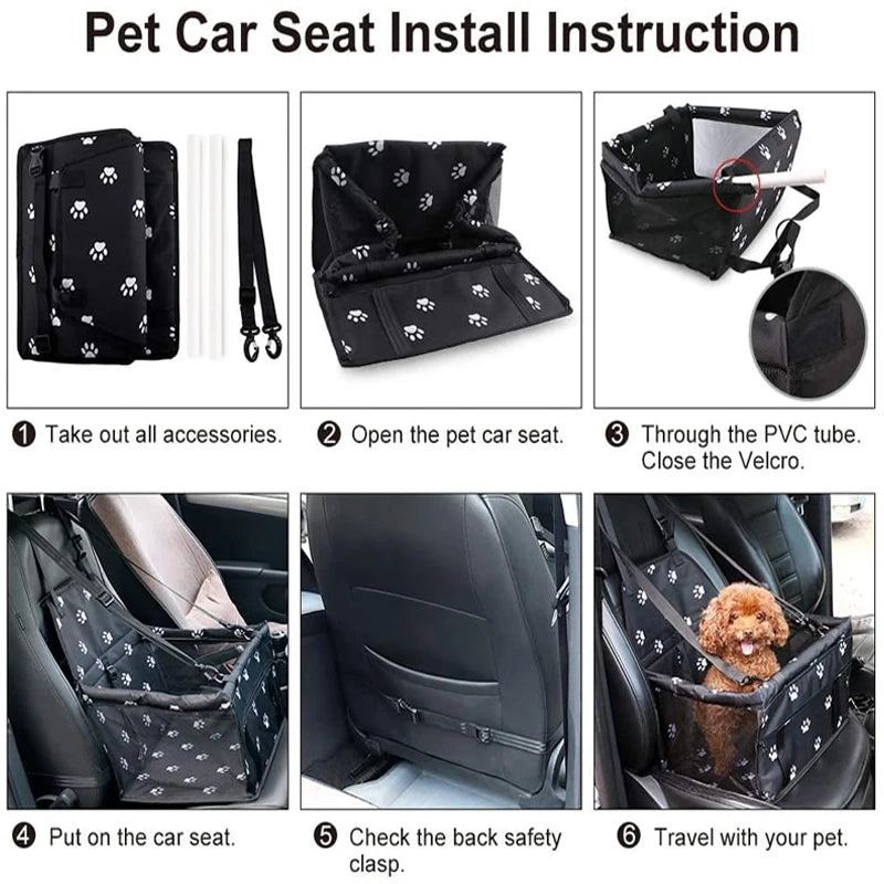 Universal Dog Car Seat with Storage Pockets (Non-Slip, Small & Medium Dogs)