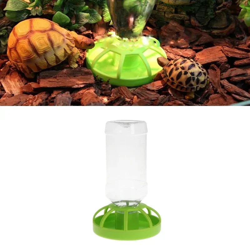 New Reptile Water Drinker Dispenser Food Bowl Lizard Feeder Round Dish Drink Bottle Lizard Lotus Flower Reptile feeders