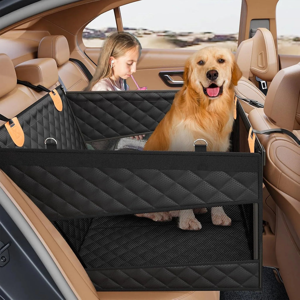 Car Pet Bed, Ventilated Design for Medium Large Dogs Cats, Backseat Dog Bed, Waterproof Car Seat Protector, Travel Pet Mat