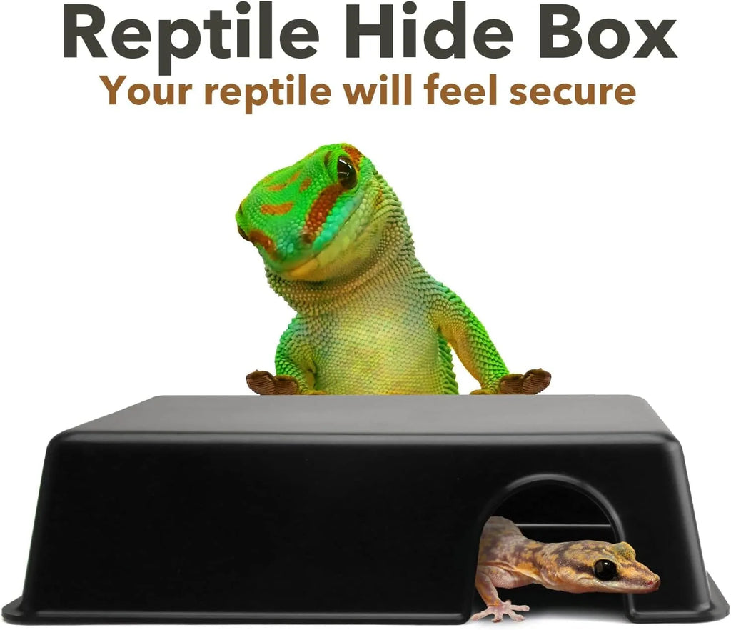 Reptile Hide Box Ventilated Shelter Reptile Hideout 15x11x5.5 cm for Gecko Spiders Snake Ball Python Snake lizard