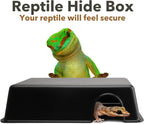 Reptile Hide Box Ventilated Shelter Reptile Hideout 15x11x5.5 cm for Gecko Spiders Snake Ball Python Snake lizard