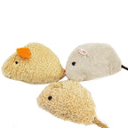 3-Piece Plush Mouse Cat Toy Set — Small Interactive Kitten Crazy Funny Playing & Training Mice