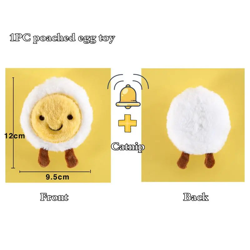 Catnip Squeaky Cat Plush Toy with Bell — Cute Interactive Kitten Toy with Built-In Sound