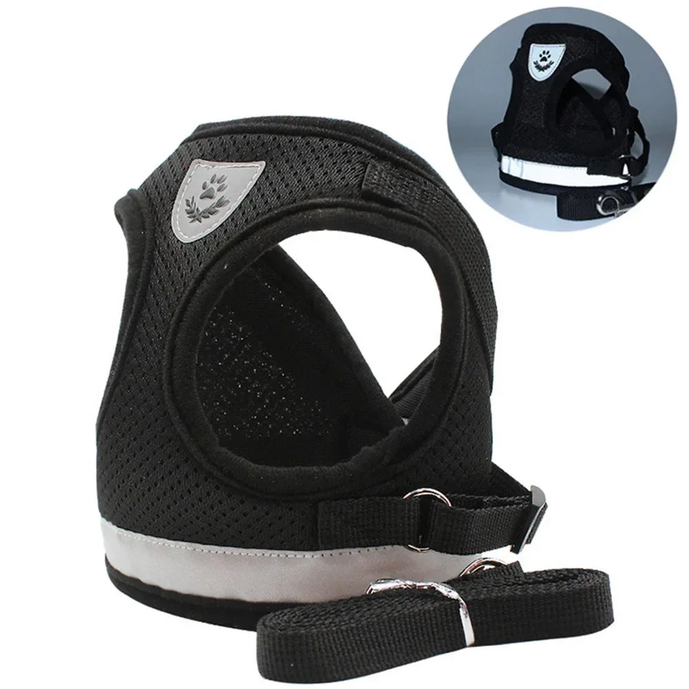 Reflective Escape-Proof Mesh Cat Harness & Leash Set — Adjustable Vest for Cats, Kittens & Small Dogs