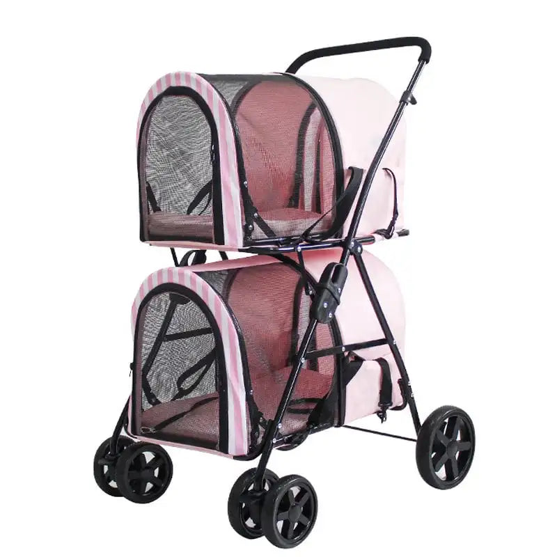 Stroller Double Dog Pet Stroller for Cats Dogs Large 4 Wheel Luxury Travel Pet