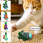 4-Piece Faux Feather Cat Toy Set with Bells — Interactive Boredom Relief Kit for Cats