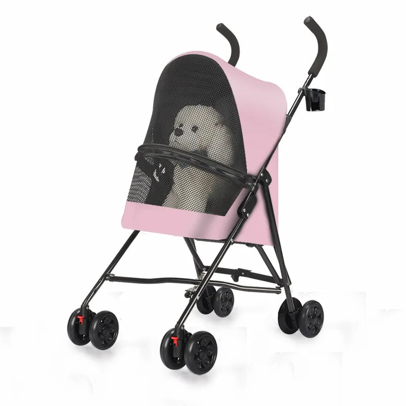 Ultra-Lightweight Pet Stroller for Small Dogs Cats - Compact Foldable Design for Travel, Shopping & Daily Outings