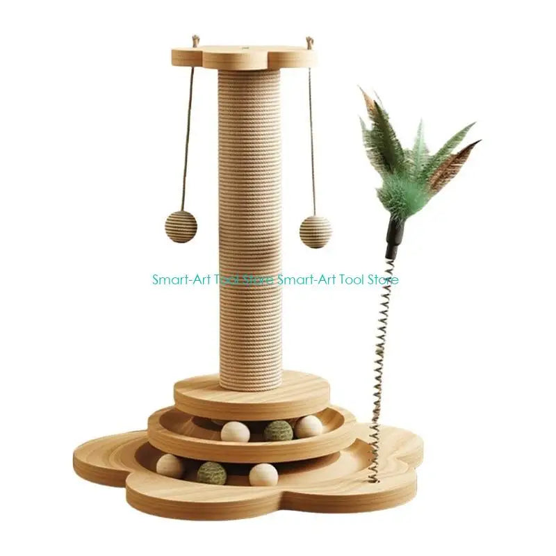 Pendant Cat Scratching Post with Interactive Track — Fun Scratcher for Small & Large Indoor Cats