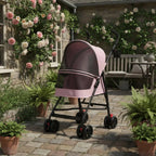 Foldable Pet Stroller Ventilated Lightweight Pet Stroller Large Viewing Window Lockable Wheels for Dogs, Travel, Park