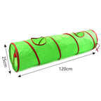 Christmas Cat Tunnel Toy — Foldable Crinkle Play Tube for Interactive Training