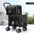 Luxury Double-Layer Eco-friendly ABS Material 4-Wheel Pet Stroller Small Large Dogs Cats Lightweight Travel Pet Carriers