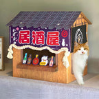 Cardboard Cat House with Scratcher (Izakaya Bar Style)