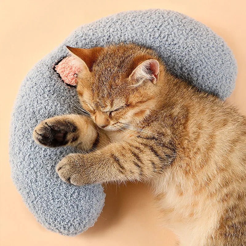 U-Shaped Pet Pillow Plush Sleep Aid for Cats & Dogs — Comfortable Winter Cervical Support Throw Pillow