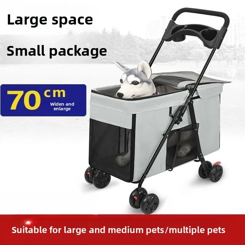 Medium Sized Dog Pet Stroller Multifunction Foldable Outdoor Push Cart Portable Cats Small Dogs Dog Stroller Cat Stroller
