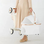 Luxury PU leather pet stroller,Car Pet Basket,lightweight Foldable Dog Travel Stroller,Portable Outdoor Cat and Dog Stroller