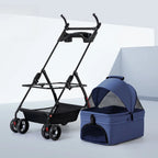 Detachable Pet Dog Stroller 4 Wheels Foldable Dog Cat Carrier with Cup Holder Pet Transport for Dogs Outdoor Puppy Basket