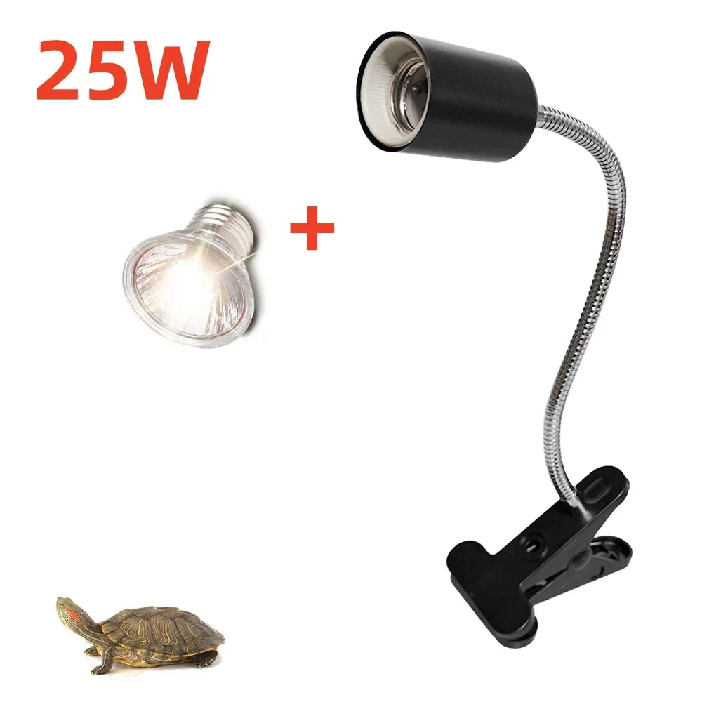 UVA Reptile Light Kit with Clip-On Bulb Lamp Holder Turtle Sun UV Heat Lamp Kit Turtle Light Lizard Lighting EU Plug