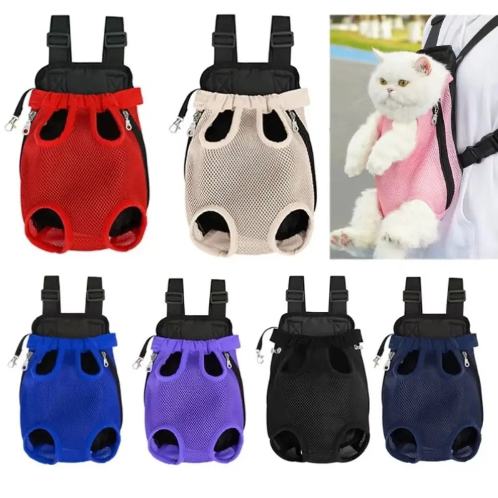 Adjustable Pet Backpack Double Shoulder Breathable Cat Carrier Bag Dog Carrier Backpack for Small Dog Cat Outdoor Accessories